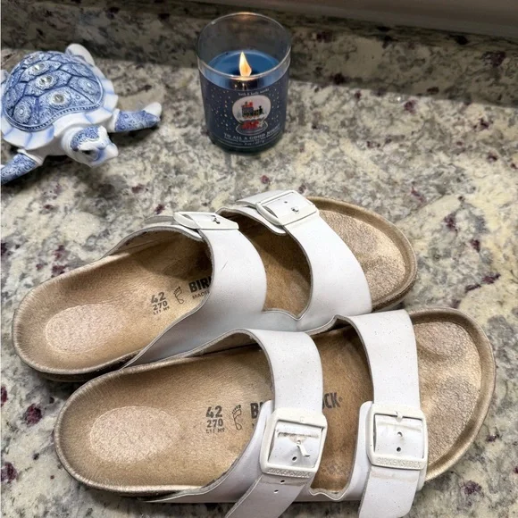 Birkenstock White Double Strap Sandals - Picture 4 of 9